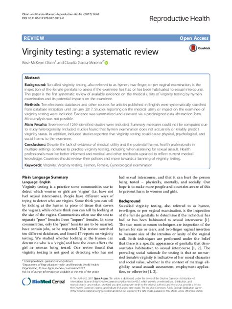 Virginity testing: a systematic review .